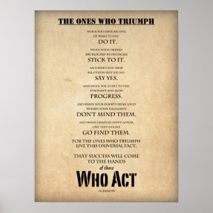 Large Motivational Poster "The Ones Who Triumph"