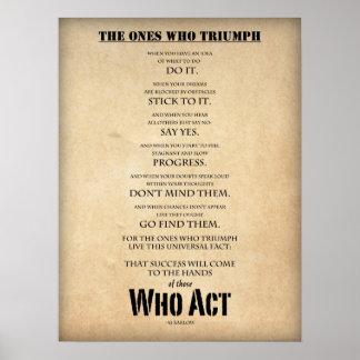 Large Motivational Poster "The Ones Who Triumph"