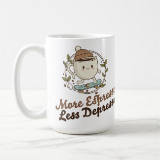 Large Mug - More Espresso. Less Depresso. Kaffemugg