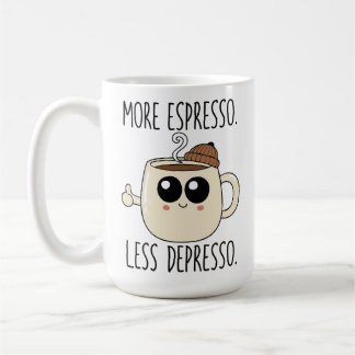 Large Mug - More Espresso. Less Depresso. Kaffemugg