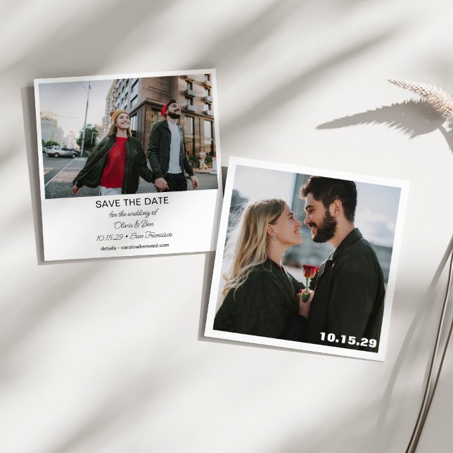 Large Photo Modern Square Minimalist Wedding Spara Datumet (Skapare uppladdad)