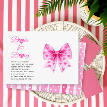 Large pink bow Sweetheart books for baby shower E
