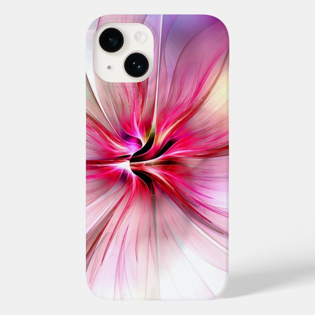 Large Pink Modern Flower Phone Case (Baksida)