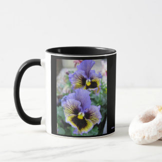 Large Purple Pansies Mug 11 oz Mugg