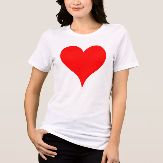 Large Red Heart T Shirt (Framsida)