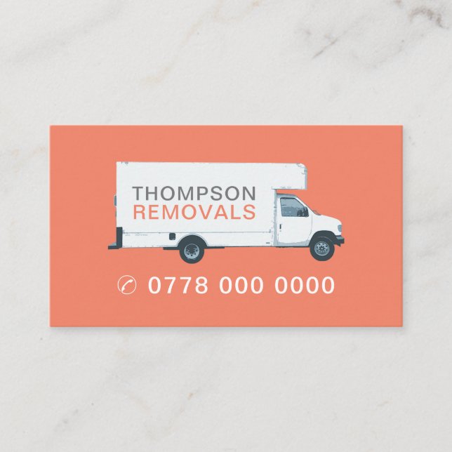 Large Removal Van, Removal Company Visitkort (Framsida)
