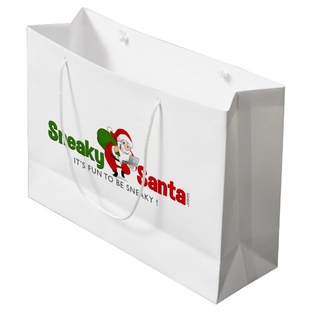 Large Sneaky Santa Gift Bag (Framsidan Vinklad)