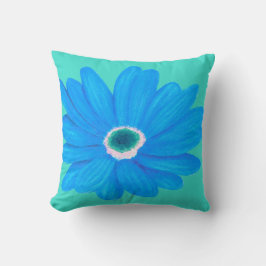 Large Soothing Blue Flower Kudde