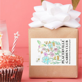 Large Stickers with Garden Design Rektangulärt Klistermärke