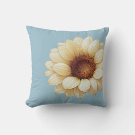 Large Sunflower Sage Green Throw Pillow Kudde