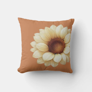 Large Sunflower Terra Cotta Throw Pillow Kudde