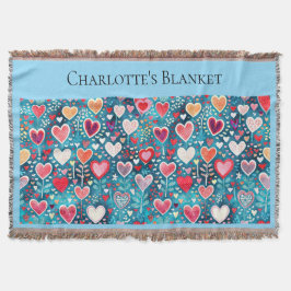 Large Throw - Heart design  Filt