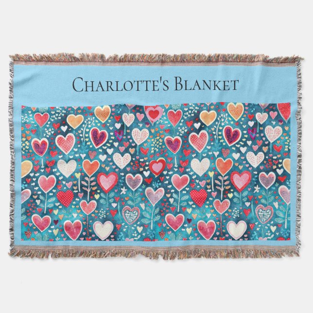 Large Throw - Heart design  Filt (Framsidan)