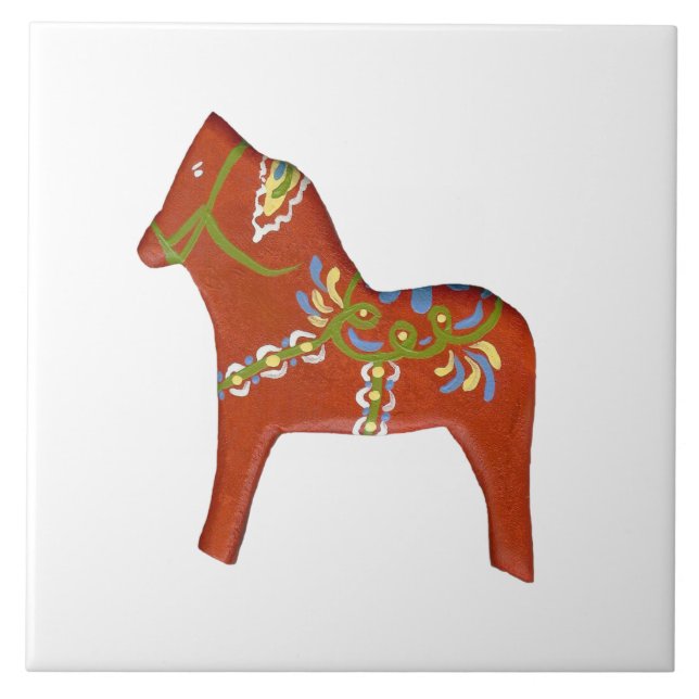 Large Tile med Dala Horse Kakelplatta (Framsidan)
