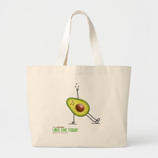 Large Tote Bag, 100 % bomull, med avokado yogi Jumbo Tygkasse