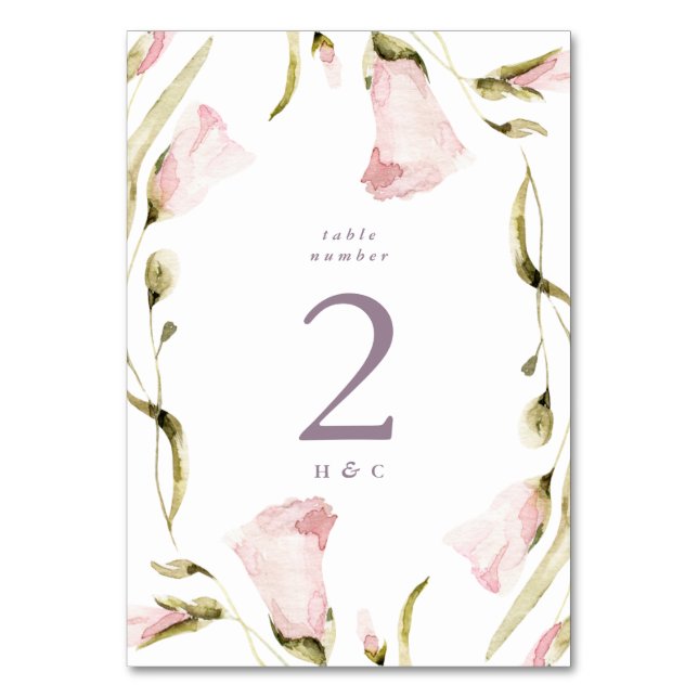 Large Vår Boho Wildblomma Pampas Bröllop Bordsnummer (Framsidan)