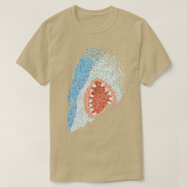 Large Weisser Hai Haie Hailebrhater T Shirt (Design framsida)