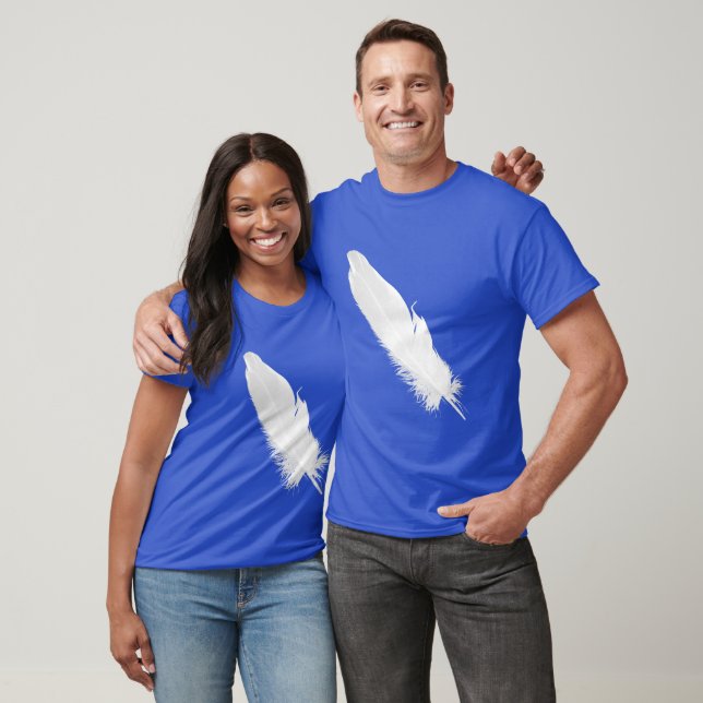 Large White Feather Silhouette T Shirt (Unisex)