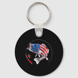 Largemouth B Fisk Usa Amerikansk Flagga Fiske  Nyckelring