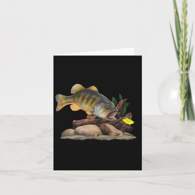 Largemouth B och Fisherman Lure Fisherman Kort (Framsida)