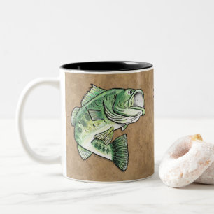 Largemouth bas- banhoppningsländafiske Två-Tonad mugg