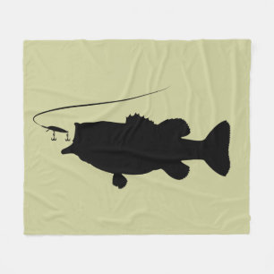 Largemouth bas i Silhouette Fleecefilt