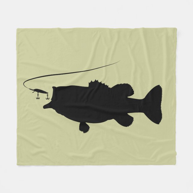 Largemouth bas i Silhouette Fleecefilt (Framsidan (Horisontell))
