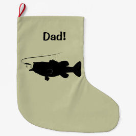 Largemouth bas i Silhouettenamnanpassade Stor Julstrumpa