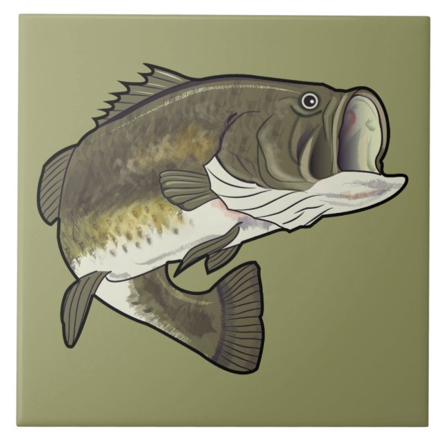 Largemouth bas kakelplatta (Framsidan)