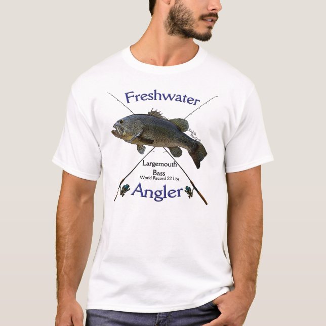Largemouth bas- sötvattens- t-shirt (Framsida)