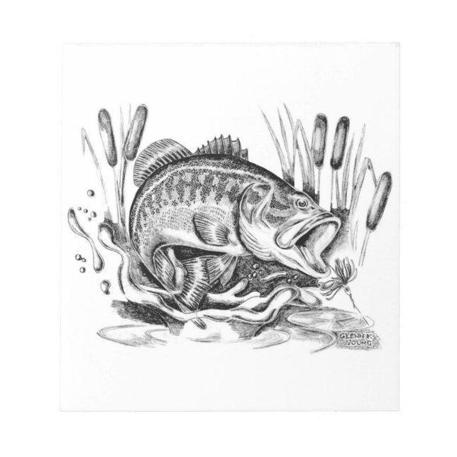 Largemouth Bass Anteckningsblock (Framsida)