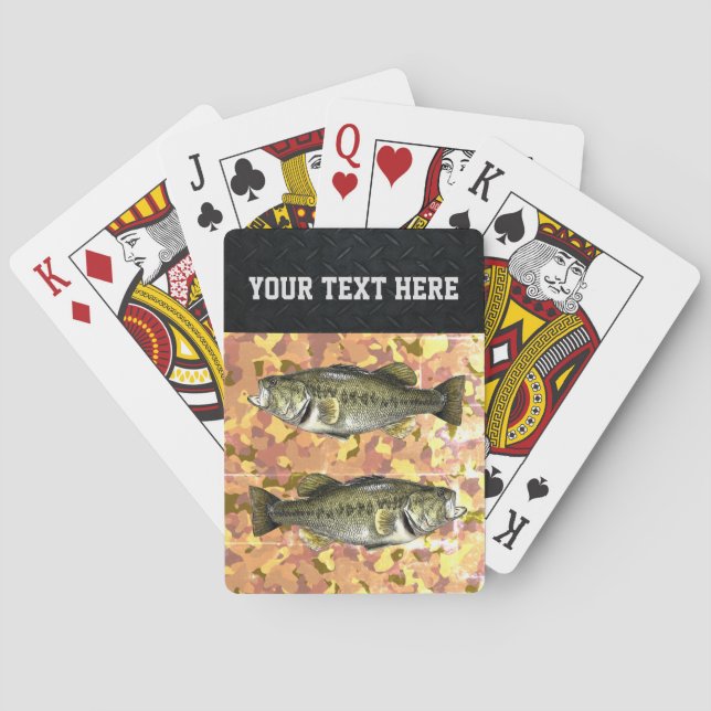 Largemouth Bass Coola Camo Fishing Anpassningsbar Casinokort (Baksidan)