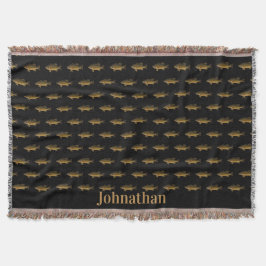 Largemouth Bass Fish Pattern Black Filt