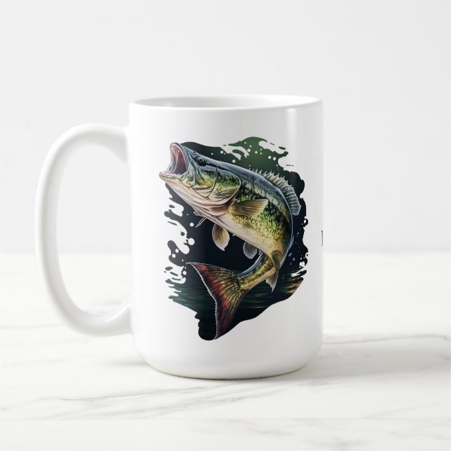 Largemouth Bass Fishing Coffee Mugg (Vänster)