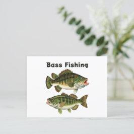 Largemouth Bass Fishing Logotyp Vykort