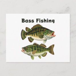 Largemouth Bass Fishing Logotyp Vykort