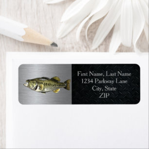 Largemouth Bass Fishing Returetiketters Returadress Etikett