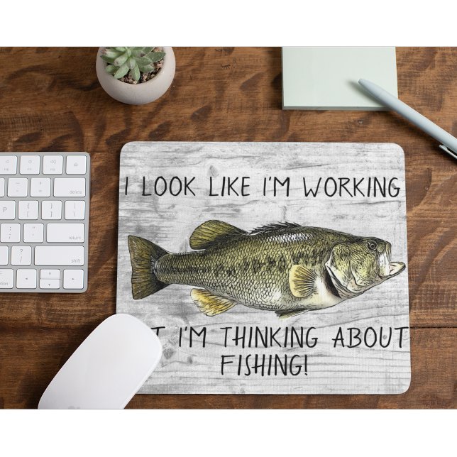 Largemouth Bass Fishing Work Funny Angler Coola Musmatta (Funny Largemouth Bass Mouse pad)