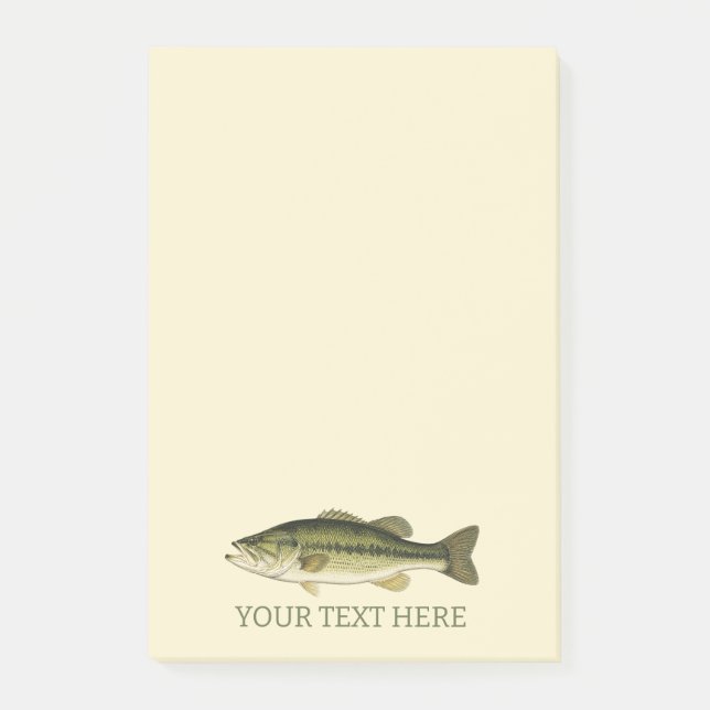 Largemouth Bass Fiske Personlig Post-it Block (Framsida)