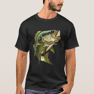 Largemouth Bass Illustration Fish Teckning Fishing T Shirt