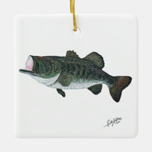 Largemouth Bass Julgransprydnad Keramik