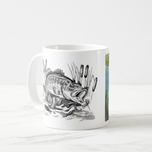 Largemouth Bass Kaffemugg (Framsida vänster)
