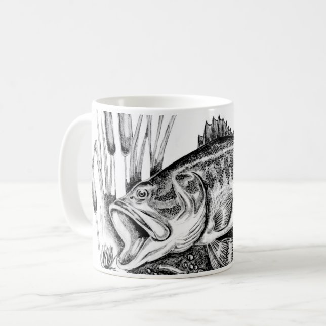 Largemouth bass kaffemugg (Framsida vänster)