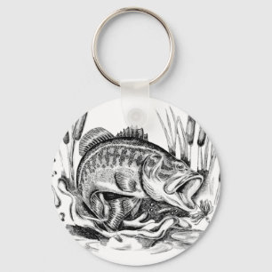 Largemouth bass nyckelring