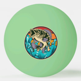 Largemouth Bass Retro Sunset Fishing Pingisboll