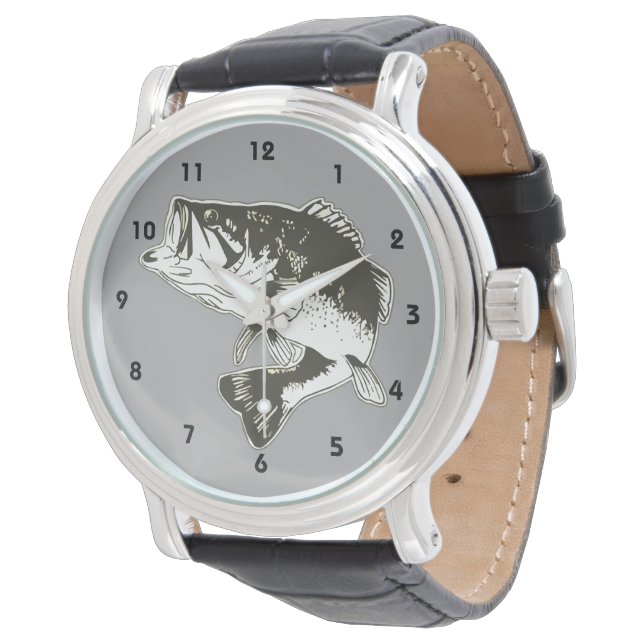 Largemouth Bass Sport Fishing Fun Armbandsur (Vinklad)