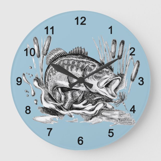 Largemouth Bass Stor Klocka (Framsida)