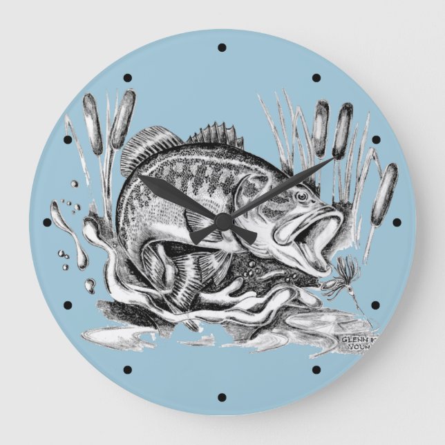 Largemouth Bass Stor Klocka (Framsida)