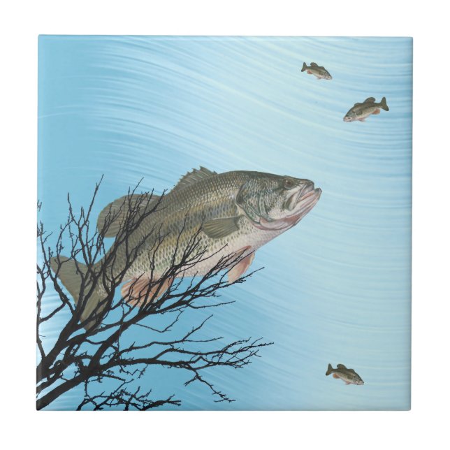 LARGEMOUTH BASS-TILE KAKELPLATTA (Framsidan)