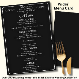 Larger Menu Card - Black White Infinity Scroll, Meny